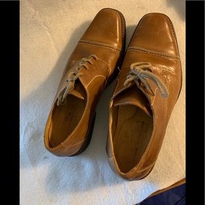 Sandro Moscoloni Norridge Cap Toe Derby Oxford Tan Leather Shoes Mens Sz 12D